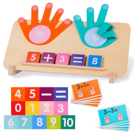 BSADIY Montessori Educational Math Manipulatives & Learning Toys for 3-5 Year Olds - Number Counting Blocks for Kids, Homeschool Kindergarten Supplies & Birthday Gifts
