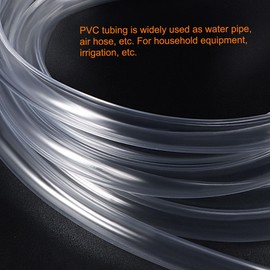sourcing map Transparent PVC hose, plastic vinyl hose, 8 mm, ID 10 mm, OD 1 m, flexible for water hose, air line