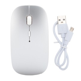 Wireless Bluetooth Mouse 3 DPI Adjustment Rechargeable Silent Portable Wireless Mouse for MacBook Air Pro Silver