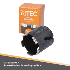 BTEC Diamond Drill Bit 82 mm with M16 Socket + 80 mm Usable Length – Drilling Bit for Masonry, Sand-lime Brick, Poroton, Plaster and Much More – Diamond Drill Bit