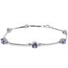 LBG Ladies Solid Sterling Silver Gemset 7" Bracelet Bangle