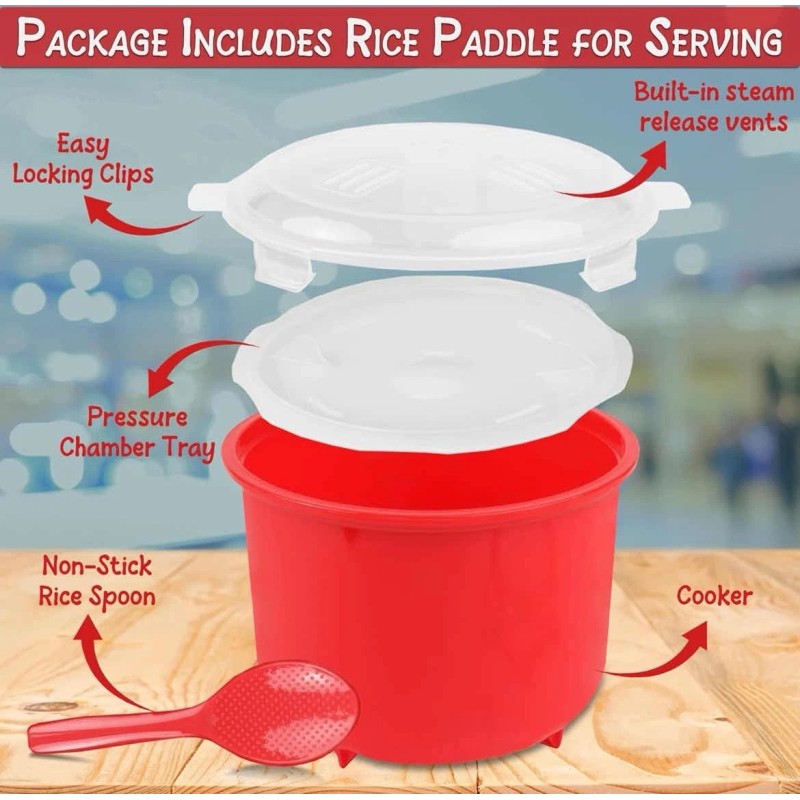 HOME - X MICROWAVE RICE COOKER 10 CUP COOKER BPA