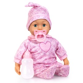Bayer Design 93824CO Interactive Baby Doll Talking Soft Body Dummy Bottle 38 cm