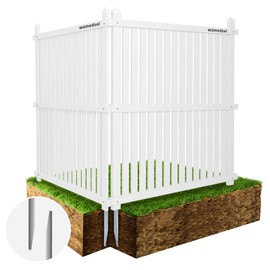 WOMEDUAL Air Conditioner Fence - 48" W x 48" H Trash Can Fence Panels, Easy Assembly Privacy Screen for Outside, Decorative for AC Units & Pool Equipment, White Vinyl 2 Panels