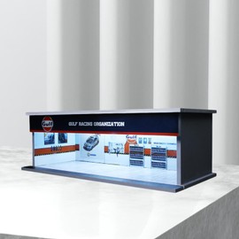 Amagogo 1/64 Scenery Diorama Parking Lot, Garage Display Case with Light, Vehicle Model Display Case for Gifts, Golf Oil