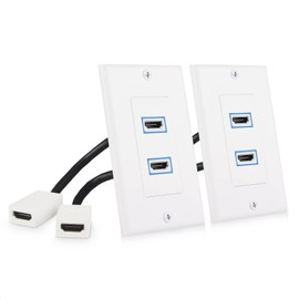 Cable Matters 2-Pack 2-Port 8K HDMI Wall Plate, Supports [8K@60Hz, 4K@120Hz, VRR, ALLM, HDR, HDCP 2.3], HDMI Wall Outlet, White