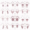 XMASIR 12 sheets(12 Pairs) Kid Brown Henna Tattoo stickers, Waterproof