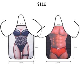 Sucodver Funny Apron, 3D Disguise, Laughing, Funny Apron, Cosplay, Costume, BBQ, Party, New Year's Party, Punishment Game, Funny Goods, Christmas, Unisex, Easy to Put on and Take off (Muscles)