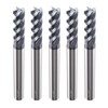 LU&MN Carbide Square End Mills, 4 Flute, 1/4 in, 5