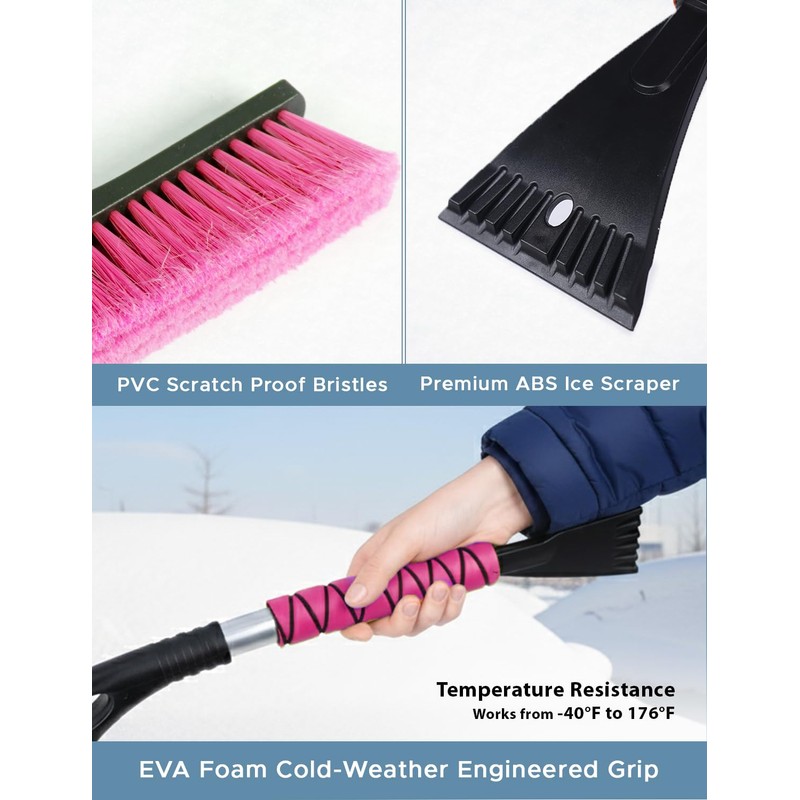 Autovir 27" Snow Brush and Ice Scrapers for Car Windshield