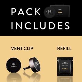 Aromatic - 89 - Elite Car Air Freshener Vent Clip - “Dore” Fragrance Capsule with Reusable Holder - Sweet Citrus & Floral for the Gourmet