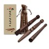 Multi-purpose Wooden Acupressure Stick 3-Piece Set with Mesh Pouch & Case - Foot Massage & Gua Sha Acupressure Stick 2ea