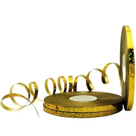 3 Rolls Gold Curling Ribbon Assortments for Gift Wrapping, Balloons Ribbon for Bouquets, Wedding, Birthday Decoration (Gold, 3/16 inch)