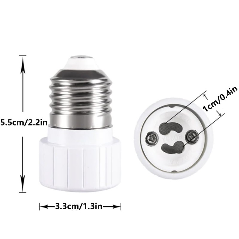 YKCGG E26/E27 to GU10 Adapter,GU10 Ceramic Socket Converters for GU10