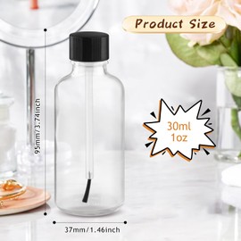 12 Pcs Clear Glass Nail Polish Bottle Empty Refillable Nail Polish Oil Bottles Travel Containers Vials with Brush Cap for DIY Nail Art Sample Oils - 50ml/1.69oz