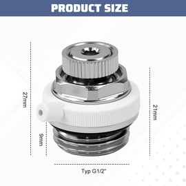 Huucozn Pack of 3 Automatic Bleeding Valves 1/2 Inch Radiator Bleed Valve Brass Heater Bleeder Bleed Plug Valve Radiator for Brass Self-Venting Radiator Valve