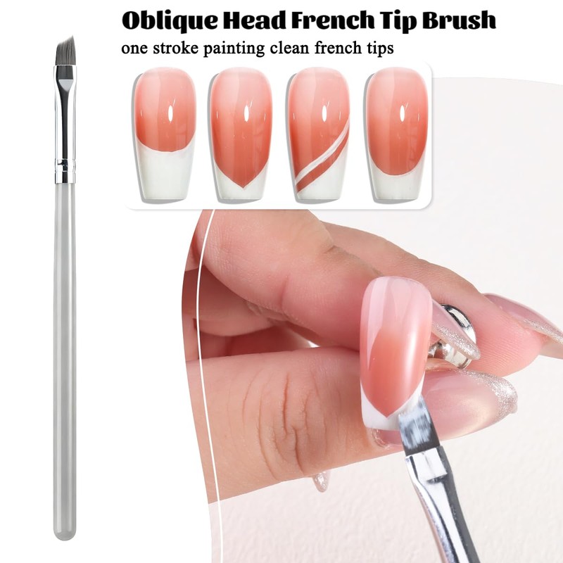 Nail Art Brushes 5PCS Ombre French Tip Plaid Flower Painting