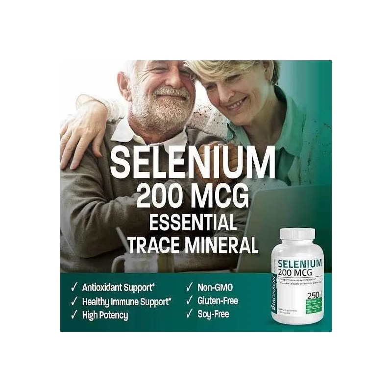 Selenio Selenium 200mcg (250 Cápsulas)bronson Hecho En E.u. Sabor Sin