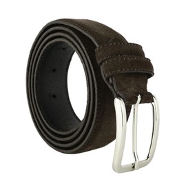 GRESEL Women's and Men's Suede Belt, Genuine Leather, Made in Italy, Can Be Shortened, brown