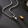 STWTR Stainless Steel Cylindrical Souvenir Capsule Pill Pendant Necklace, Cremated