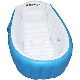 Inflatable Baby Bath, with air Pump Portable Baby Toddler Bath,Non-Slip Travel Bathtub,Mini air Swimming Pool,Non-Slip Travel Bathtub, Children's Foldable Shower tub (Blue)