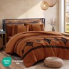 MaiRêve Burnt Orange Embroidery Comforter Sets Full Size - 7