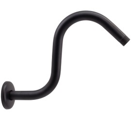 Westbrass 1/2" IPS x 8" S-Shaped Shower Arm and Flange, Matte Black, D303-81-62