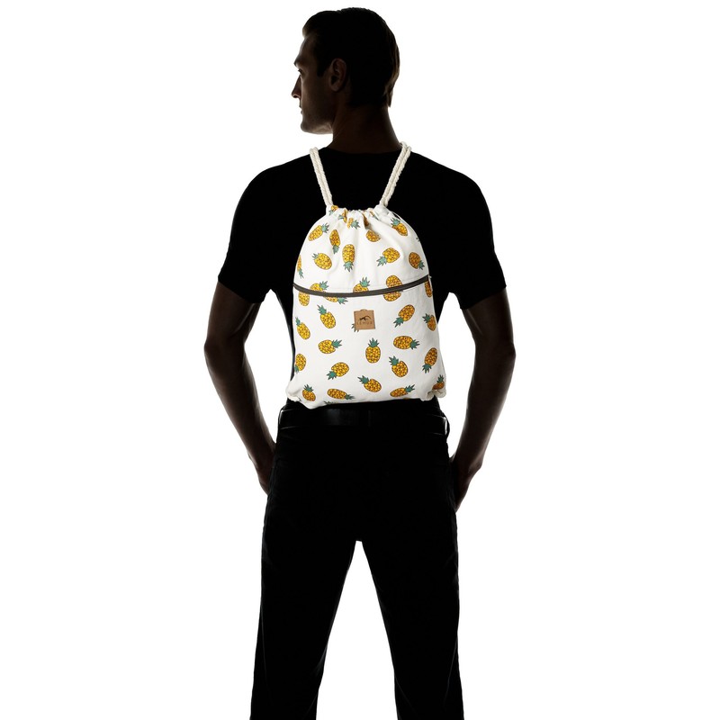 LEMUR Bags - Durable Canvas Drawstring Backpack with Secure Zippered