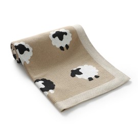Neiwech Baby Swaddle Blanket Boy Girl Cotton Knit Soft Cozy Lightweight Receiving Crib Stroller Nursery Blankets for Newborn Infants Toddlers Khaki