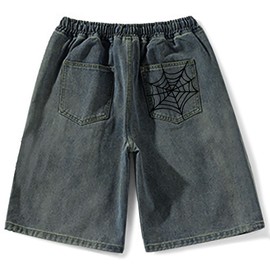 Sunidol Y2K - Pantalones cortos deportivos holgados con bolsillos y cintura elástica para mujer, J1-blue Spider, M