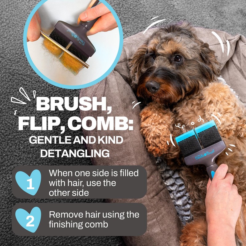 The Doodle Brush Slicker Brush for Dogs, Dual Head Flexible