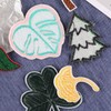6 Pieces Plant Patches Iron on Embroidered Fabric Patches Leaf
