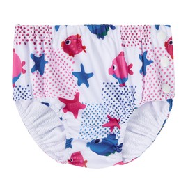 Durio Reusable Swim Diapers Washable for Baby Toddler Newborn UPF 50+ Water Diapers for Swimming Beach Essentials White Fish 2-3 T