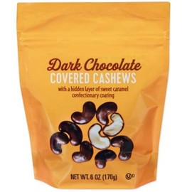 Trader J’s Dark Chocolate Covered Cashews with Caramel Layer – 2-Pack of Sweet & Salty Snack Treats