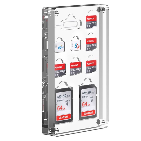 AODUKE 10 Slot Transparent Magnetic mini SIM and Micro SD
