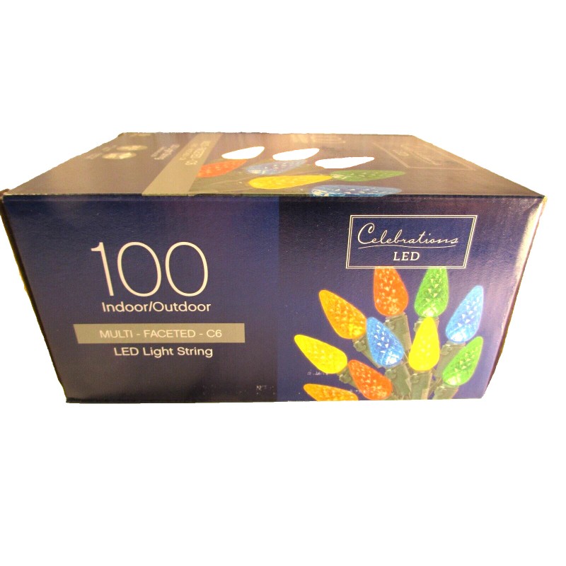 Celebrations LED 100 In/Outdoor MULTI - FACETED -C6, Light String,