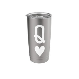 Queen of Hearts King of Heart Couple Matching Valentines Day Stainless Steel Insulated Tumbler