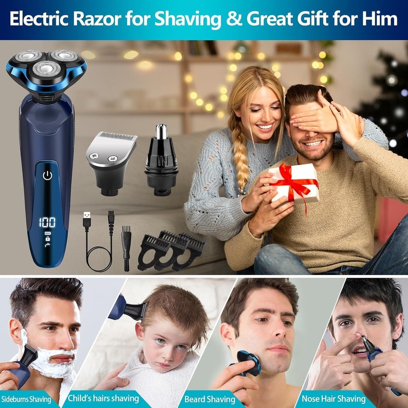 Viatia Electric Razors for Men – 3D Head Shavers, Wet