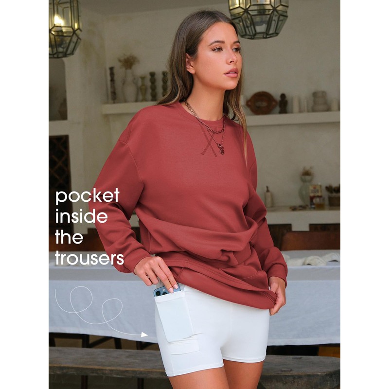 EXLURA Women 2 Piece Sets Cotton Tracksuits Workout Set Crewneck