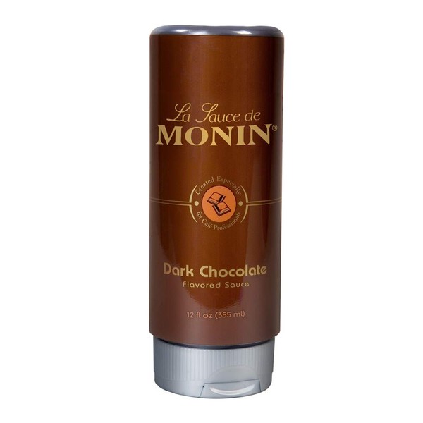 Monin - Gourmet Dark Chocolate Sauce, Velvety and Rich, Great for Desserts, Coffee, and Snacks, Gluten-Free, Non-GMO (12 Ounce)