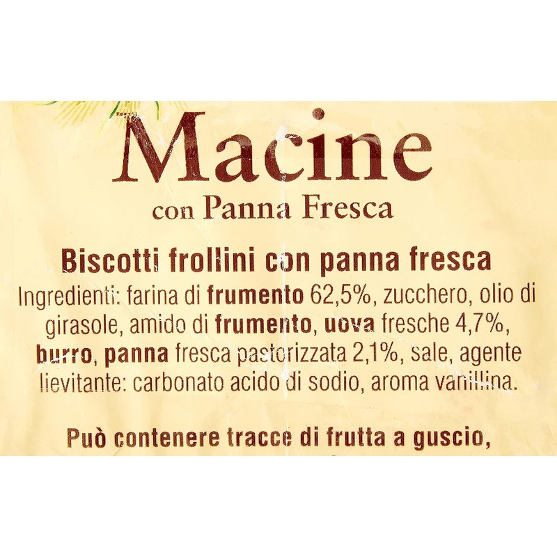 Mulino Bianco: "Macine" Shortbread cookies Cream - 12.3 Oz (350g)