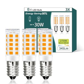 AmmToo E14 LED Warmweiss Birne, 2700K LED Lampe, Glhbirne E14 3W ersetzt 30W Halogenlampen, Kein Flackern Khlschranklampe Nicht Dimmbar, Led Mais Birne fr Dunstabzugshaube Wandlampen (3 Stck Warmwei?)