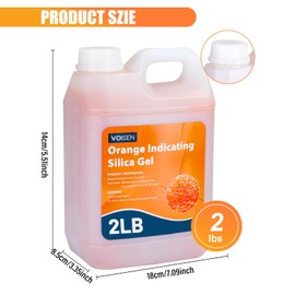 VOISEN 2 LBS Orange Indicating Silica Gel Desiccant Beads,Reusable Desiccant Industry Standard 3-5 mm,Desiccant for 3D Printer,Electronic,Clothes,Painting,Jewelry