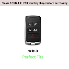 CUIBUKUG for Rover Jaguar Key fob Cover Genuine Leather with Keychain,Compatible with Evoque Velar Sport Discovery Freelander2 LR4 Land Rover Sport Jaguar XF XJ XE F-PACE F-Type