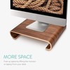 Navaris Wood Monitor Stand Riser - Computer Desk Organizer Desktop