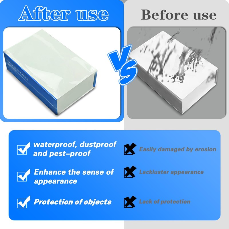 SNOMEL 100 Pieces Clear Shrink Wrap Bags Kit, 9.8" x