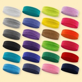 Sweat-Absorbing Sports Headband for Fitness Running Exercise Headband Rose 4ea