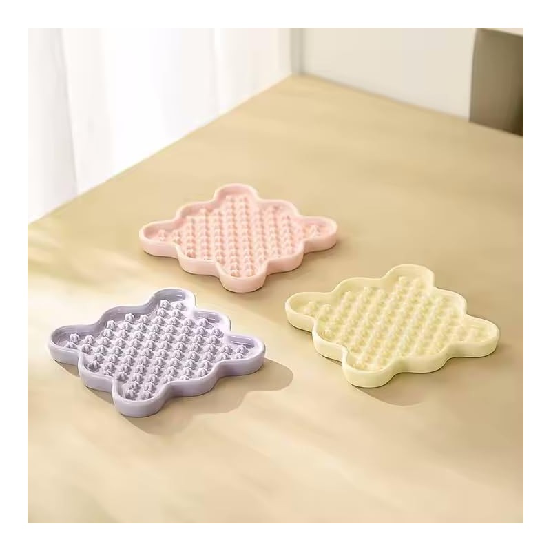Fussy Cat Ceramic 'Lick Mat' Cat Slow Puzzle Feeder Bowl.