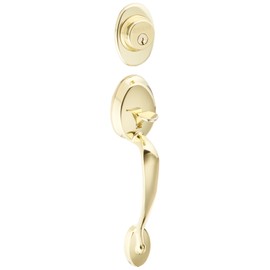 Schlage F58 PLY 605 Plymouth Handleset Exterior, Bright Brass (Exterior Half Only)
