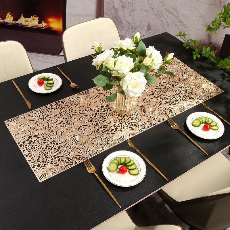 Hosoncovy Decorative Flower Dining Table Runner Table Runner Non-slip Table
